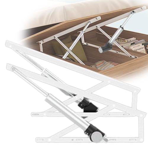 XCSCUK Kit de Elevación de Cama Hidráulico, Mecanismo de Elevación de Cama Eléctrico, Kit de Elevación de Almacenamiento de Cama con Resorte de Gas, para Caja de Almacenamiento de Cama Sillón (110cm)