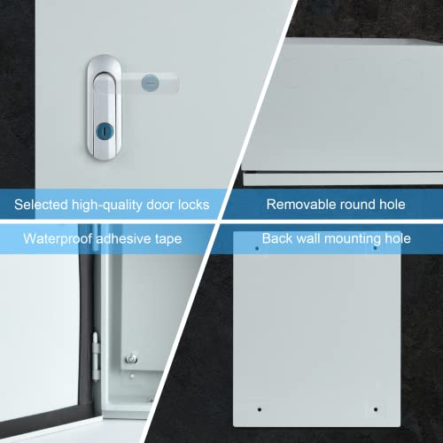 Steel Electrical Junction Box, Indoor&Outdoor Electrical Enclosure Box, Wall Mounted Waterproof&Dustproof Metal Box, Universal Electric Equipment Enclosure Box With Safety Locks And Mounting Plates #TOP3