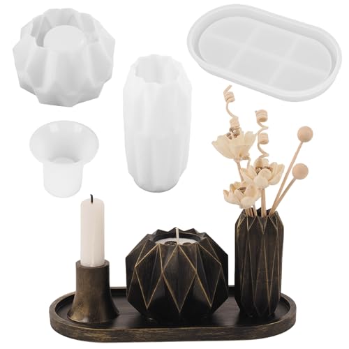 Bazove 4 Stück Vasen Silikonform Set