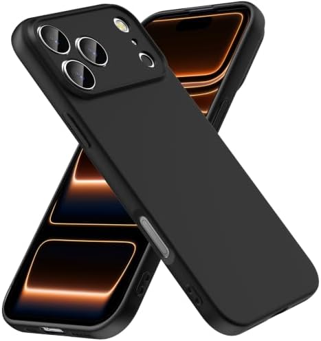 caslord Schwarz Hülle Kompatibel mit iPhone 17 Pro Max | Fühlt sich an wie eine Silikonhülle | TPU | Rutschfest | Fleckenschutz | Kratzfest