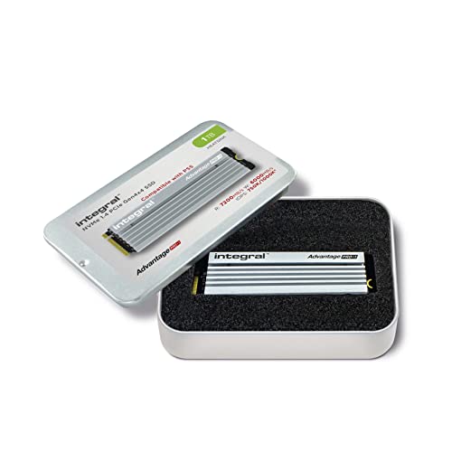 Image of Integral Advantage PRO-1 1TB SSD NVME M.2 2280 PCIe Lightning-Fast Gen4x4 R-7200MB /s W-6000MB /s Solid State Drive Built-in Heatsink Compatible with PS5