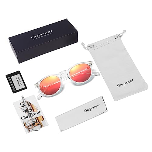 Image of Gleyemor Vintage Polarized Sunglasses for Men Round Sunglasses UV400 Protection Retro Hand-crafted Acetate Frame