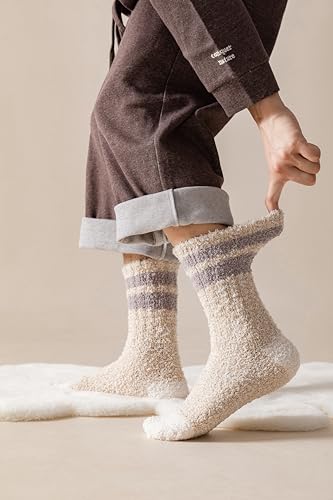 Image of Fuzzy Socks Super Soft,Cozy Soft Fluffy Cute Slipper Socks Sleeping Warm Socks For Women And Men(Black /Khaki /Blue)