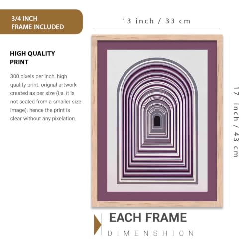 Image of kotart Boho Floral Art Home Decoration Painting | Floral Aesthetic Paintings With Frame For Living Room Bed Room Hotel Wall Decor Digital Reprint Set of 3 (13X17 inch)
