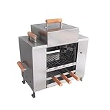 Churrasqueira Ecológica Sem Fumaça Apartamento Grande 3 Andares 2 Grelhas + 3 Espetos Com Tampa a Bafo Bancada