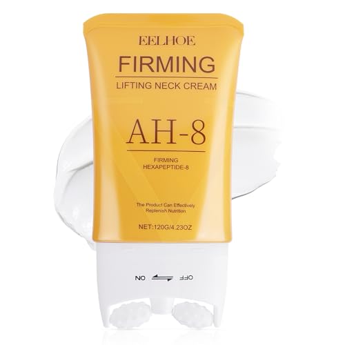 VRAIKO EELHOE AH-8 Crema reafirmante para el cuello, 2 en 1 Guasha Neck Moisturizer con doble rodillo y ácido hialurónico, para piel saggy, doble barbilla, lifting facial