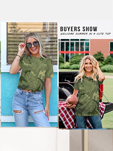 Women Dinosaur Funny Shirt Crewneck Casual Loose Cute Tops Long Sleeve Hoodie Pullover Sweatshirt #TOP1