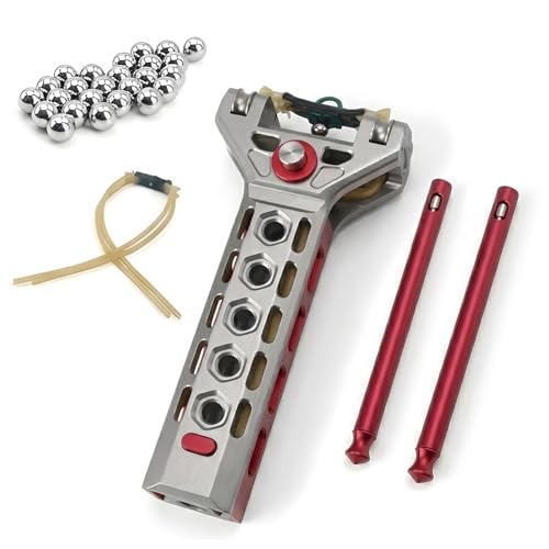 Professional Mechanical Slingshot for Adults Aluminum Alloy Catapult for Target Practice & Outdoor Recreation Rapid-Reload High Precision Sports Gear with Steel Balls B