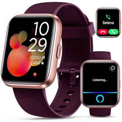 Smartwatch for Women, Compatible with Android & iPhone, 1.8” Fitness Tracker Watch with Alexa, Call & Notification Alerts, Heart Rate & Sleep Monitor, 120 Sports Modes, Waterproof Watch for Women