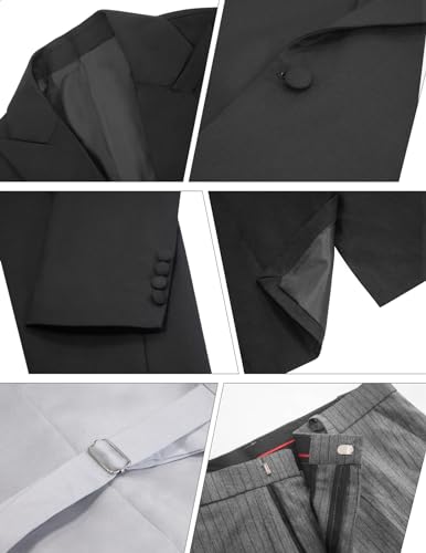 Three Pieces Tailored Bridegroom Black Morning Suit Wedding Tuxedo for Men Groomwear Slim Blazer Vest Pants Sets4