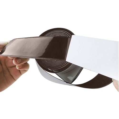 Image of 1.5 inch x 1 Yards Brown Wide Hook and Loop with Self Adhesive Tape Strong Sticky Back Roll Nylon Heavy Duty Strips Excellent Grip Fabric Softener for Home Office School Car Craft Organizer