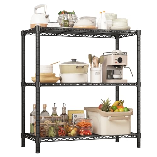 Image of ROOMTEC 3-Tier Wire Shelving Unit,40 inch W*16 inch D*36 inch H,Max Load 1200 lbs