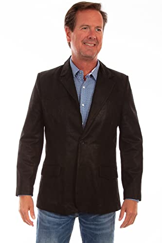 Image of Scully Mens Black Leather Western Blazer 36