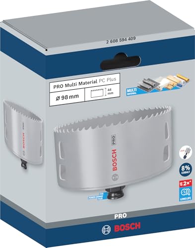 Bosch 1x PRO Multi Material Power Change Plus Hole Saw (for Softwood, Drywall, Ø 98 mm, Professional Accessory Rotary Drill/Drivers)