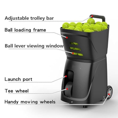 Máquina de pelotas de tenis con alta capacidad y batería de larga duración, control remoto inteligente y alimentación automática para práctica y entrenamiento