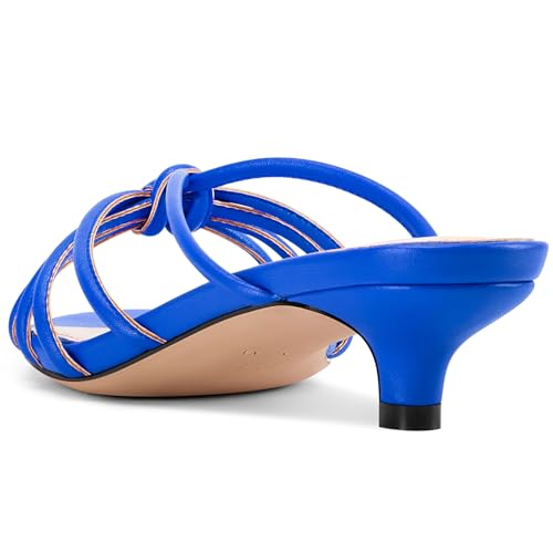 Image of TNYNFBEB Womens Sandals Mules Low Kitten Heel Open Toe Shoes Slip-on Slingback Prom Party Dress Summer 1.4 Inches Heels