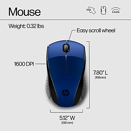 HP X3000 G3 Wireless Mouse - Blue, 15-Month Battery, Side Grips for Control, Travel-Friendly, Blue LED, Powerful 1600 DPI Optical Sensor, Compatible with Wins PC/Laptop, Mac, Chromebook (683N8AA#ABL) - image 8