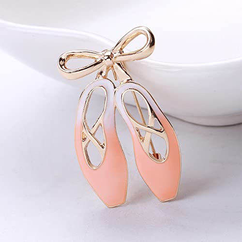 Image of Ballet Shoes Brooches Pins Delicate Brooch Classic for Party Dance Performance Banquet for Women Ladies Teen Girls Dainty Elegant Lapel Pins Dress Suit Shirt Ceremony Clothes Accessories Jewelry Valentine's Day Decor Christmas Birthday Daughter Gifts