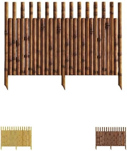 Xiraivke 目隠しフェンス 竹フェンス庭の柵 天然竹製 炭化防錆 手作り庭の装飾 芝生保護屋外トレリス 園芸仕切りガーデニング柵