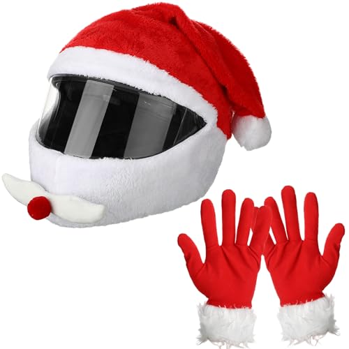 Transform Your Helmet into Santa's Magical Hat with the Best Santa Helmet Cover % Cutecrop 2 Pcs Christmas Santa Motorcycle Helmet Cover and Santa ...