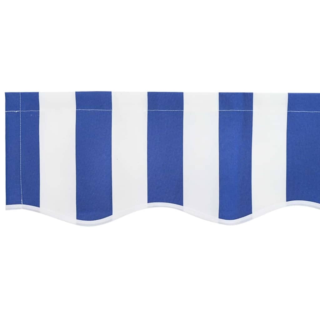 Toile De Rechange pour Auvent Bleu Et Blanc 4x2m Polyester