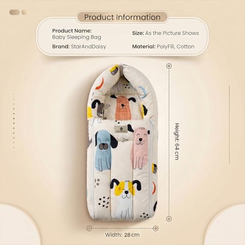 Image of StarAndDaisy 2-in-1 Baby Sleeping Bag with Mosquito Net for Newborn -Soft & Breathable Cotton Sleeping Sack Cum Wrapper /Foldable Bag for Baby Protection.