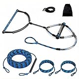 75FT Wakeboard Rope and Handle, 4 Sections Adjustable Water Ski Ropes for Water Skiing, Floating Wakeboard Tow...