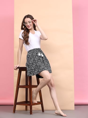 Image of B STORIES Women's Viscose Printed Lounge Culotte Shorts (Pack of 2)