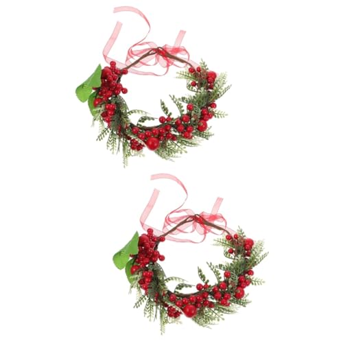Cabilock 2 Pz ghirlanda di bacche regalini natale regalini natalizi fasce impreziosite per le donne festa della fascia copricapo della festa di Natale copricapo di ghirlanda fiori di stoffa