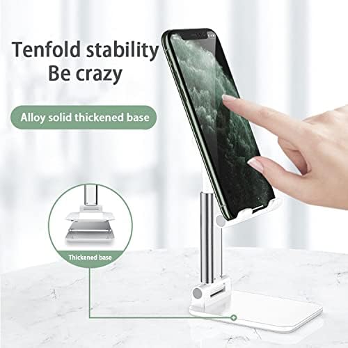 WUBAYI 2 Pcs Foldable Portable Mobile Phone Holder Stand,Angle Height Adjustable Vertical Desktop,Compatible with Most Smart Mobile Phones