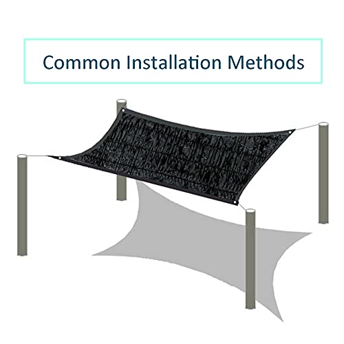 Filet d'ombrage noir 1 mètre 1 trou rideau isolant thermique extérieur de 8x8m - 8
