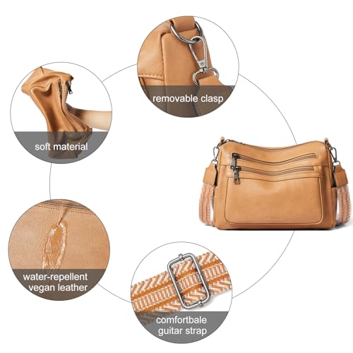 Image of Bluome Crossbody Purses for Women, Medium Large Faux Leather Crossbody Bags Lightweight Sling Bag Shoulder Handbags