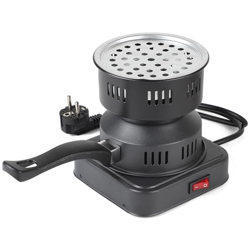 EFUTURETIME Kohlenanzünder 450-600W Holzkohlegrill Elektrisch 14cm x 12 5 cm x 15 cm mit Tragegriff und Kohlegitter Kohle Anzünder Tragbar für Camping Kochen