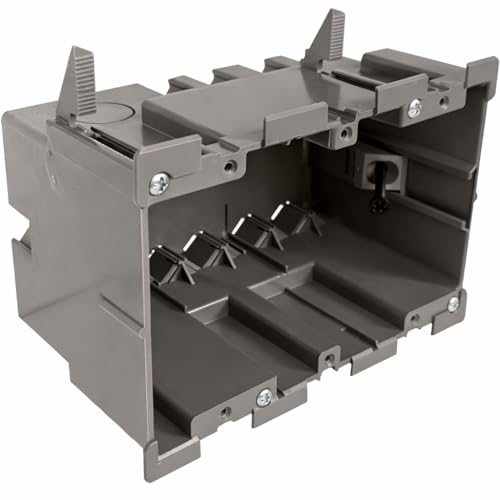 Image of SmarToggle Three Gang Retrofit Wall Box - Old Work Electrical Box for Stud or No-Stud Mount | 1-1 /2 inch Toggle Depth | Triple Device, Smart Switch, or Outlet PC Wall Box