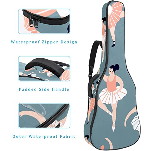 Sac à dos guitare acoustique étanche motif pivoines et grue housse rembourrée élégante - 4