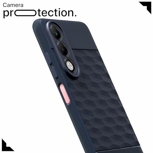 Image of Pikkme Back Cover for Oppo K13x 5G Camera Protection 3D Hexa Cube Design Silicone Protective Bumper Case (Blue)