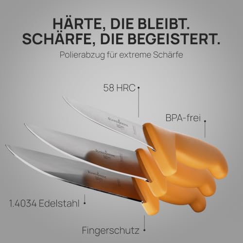 Schwertkrone® Metzgermesser Set 3-Teilig [MADE IN SOLINGEN - DE] - Schneidemesser - Solinger Küchenmesser Set - Kitchen Knife… – Ansicht 6