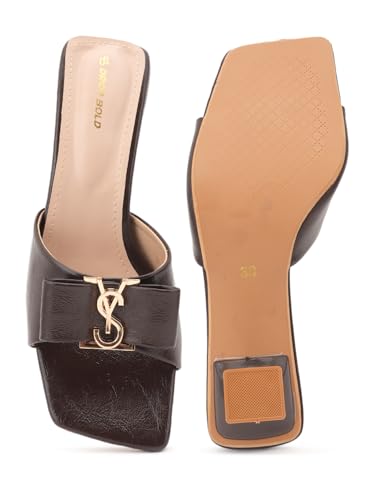Image of DROP BOLD SQUARE TOE KITTEN HEEL WITH ELEGANT BOW DETAIL FOR WOMEN
