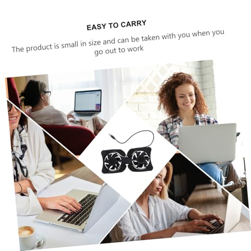 Ventilador portátil para laptop con base ajustable y doble USB miniatura 3