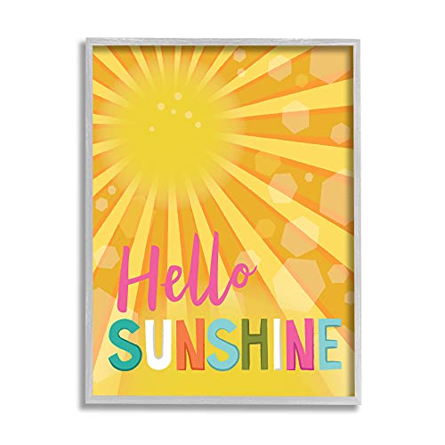 Stupell Industries Bold Hello Sunshine Typography Radiant Yellow Sun