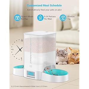 HoneyGuaridan-Automatic-Cat-Feeder-for-Two-Cats35L-Cat-Food-Dispenser-with-Slow-Feeder-BowlTimed-Cat-Feeder-Programmable-1-6-Meals-Control-Dual-Power-Supply10s-Meal-Call-White - Cucciolini Doodles   HoneyGuaridan-Automatic-Cat-Feeder-for-Two-Cats35L-Cat-Food-Dispenser-with-Slow-Feeder-BowlTimed-Cat-Feeder-Programmable-1-6-Meals-Control-Dual-Power-Supply10s-Meal-Call-White