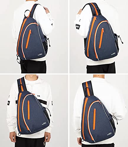 Outplorer Pickleball Bag For Men Women Pickleball Backpack Reversible Crossbody Sling Bag Sports Pickleball Sling Bag Adjustable Pickleball Backpack With Fence Hook (Neon Orange A, Middle) #TOP5