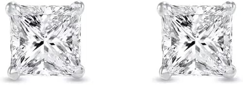 2.00 Carat Lab Grown Diamond Square Stud Earrings for Women