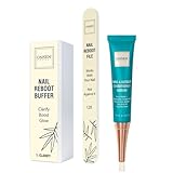 Onsen Secret Cuticle Cream Bundle, Double Sided Nail File 120/180 Grit, Nail Cuticle Oil - Japanese Natural Healing Minerals Nail Care Serum. (15ml + Buffer + Nail File)