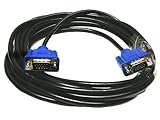 Importer520 Blue Connectors HD15 Male to Male SVGA VGA Long Video Monitor Cable for TV Computer Projector (15 Feet)