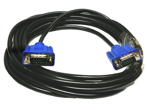 Importer520 Blue Connectors HD15 Male to Male SVGA VGA Long Video Monitor Cable for TV Computer Projector (10 Feet)