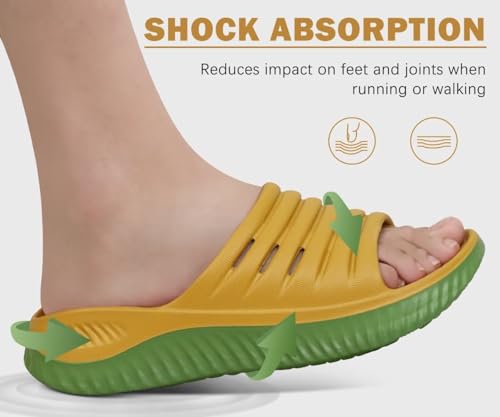Image of KuaiLu Womens Recovery Sandals With Comfortable Plantar Fasciitis Support,Ladies Orthotic Open Toe Sport Slides Thick Cushion Reduces Stress on Feet,Joints & Back Post-Exercise