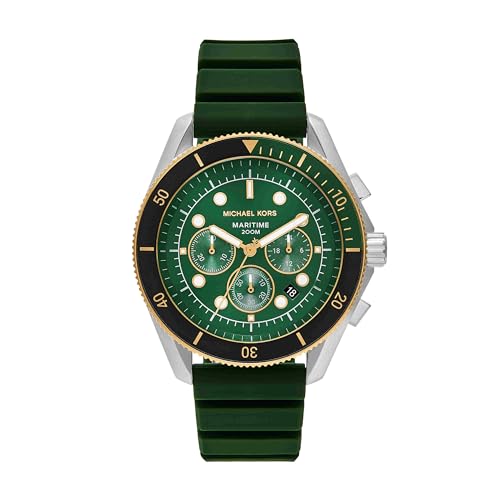 Image of Michael Kors Maritime Green Quartz Silicone Watch MK9214