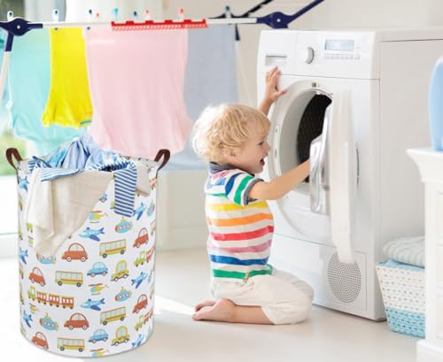 Image of Kids Laundry Basket Kids Hamper Car Toy Storage Bin for Boys Room Decor Nursery Hamper Gift Baskets for Bedroom Bathroom(Car)