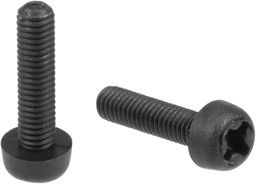 M3x12mm Threaded Nylon Phillips Cross Pan Head Machine Screws Bolts Black 50Pcs